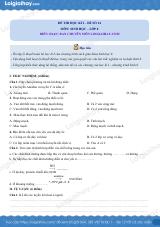 Đề số 14 - Đề kiểm tra học kì 1 - Sinh học 8